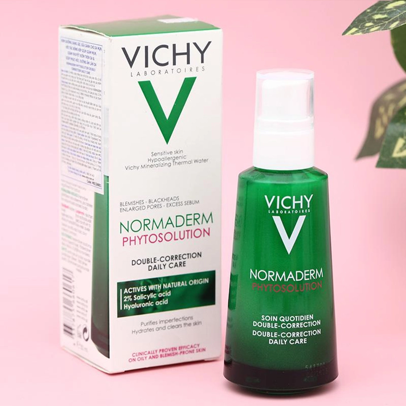 Gel sữa giảm mụn và che khuyết điểm cho da mụn Vichy Normaderm  Phytosolution 50 ml - 