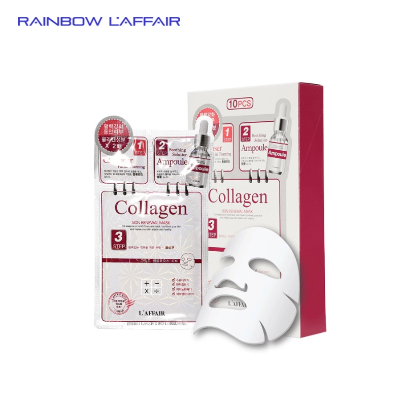 Mặt nạ giấy 3 bước Collagen ngăn ngừa lão hóa da Rainbow L'affair 28 ml-1