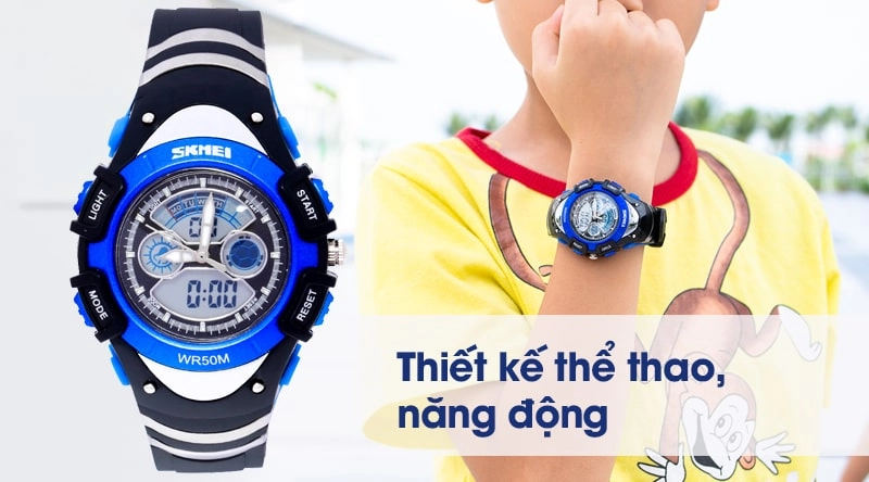 ng h tr em Skmei SK 0998 xanh d ng ch nh h ng gi r gi m