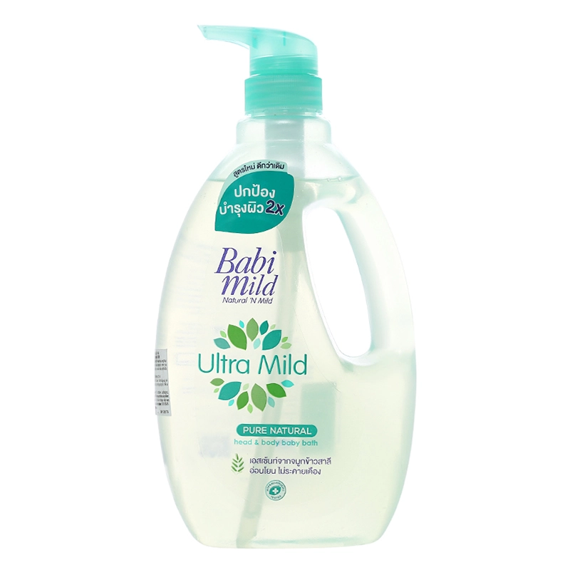 Sữa tắm gội cho bé Babi Mild Pure Natural chiết xuất cám lúa mì 850 ml (mọi độ tuổi)-1