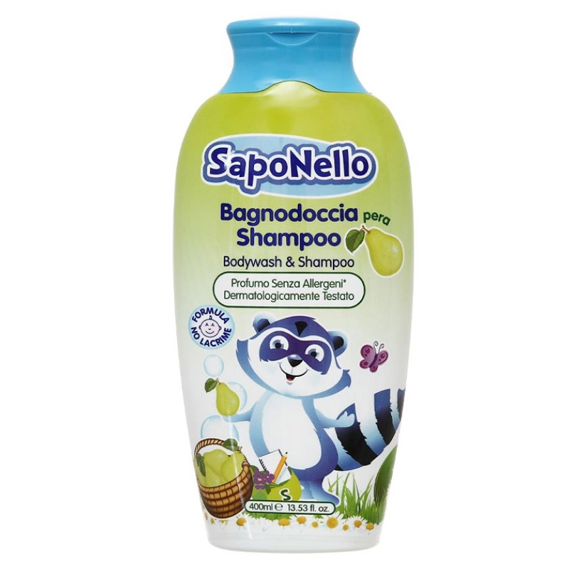 Sữa tắm gội cho bé SapoNello hương quả lê 400 ml (từ 3 tuổi)-1