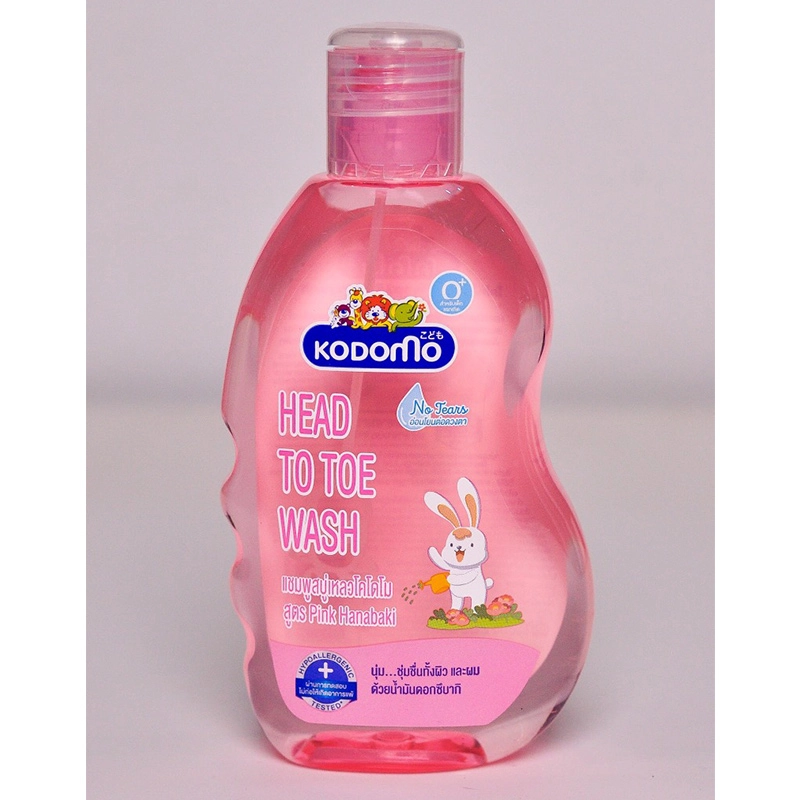 Dầu tắm gội cho bé Kodomo Pink Hanabaki tinh dầu hoa trà 200 ml (mọi độ tuổi)-1