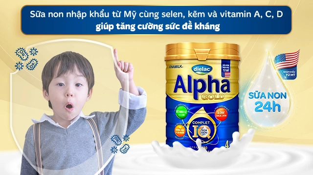 Sữa bột Dielac Alpha Gold IQ số 4 - Đề kháng
