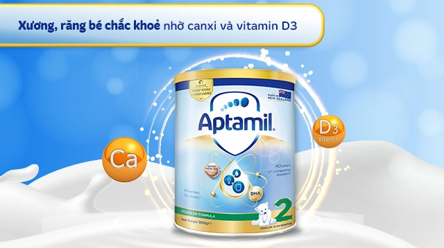 Hệ xương răng - Sữa bột Aptamil Toddler Formula số 2 900g (1 - 2 tuổi)