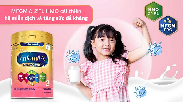 HMO - Sữa bột Enfamil A+ Neuropro số 2 vị nhạt dễ uống 830g (6 - 12 tháng)