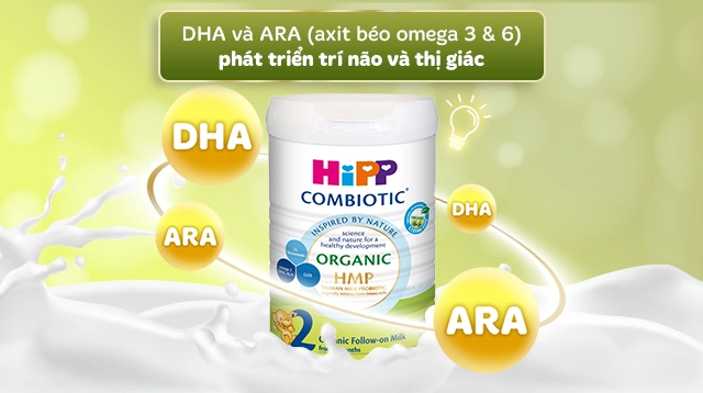 Sữa bột HiPP Organic Combiotic số 2 800g (6 - 12 tháng) - DHA & ARA