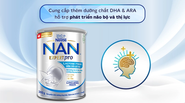 Sữa bột NAN Expert Pro Lactose Free 400g (0 - 3 tuổi) - DHA:ARA