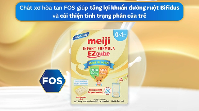 Sữa bột dạng thanh Meiji Infant Formula Ezcube 540g (0 - 12 tháng)
