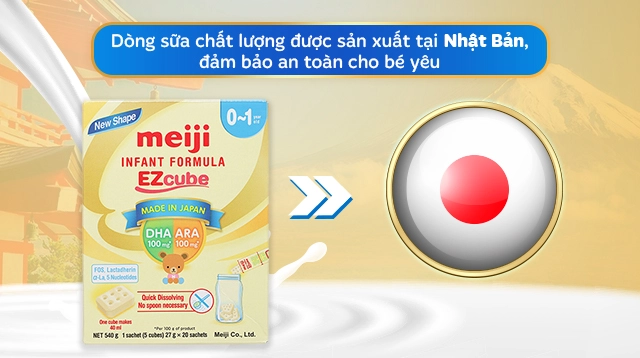 Sữa thanh Meiji Infant Formula Ezcube 540g (0-12 tháng) - AVAKids.com