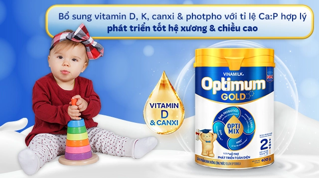 Sữa bột Vinamilk Optimum Gold số 2 400g - Phát triển chiều cao