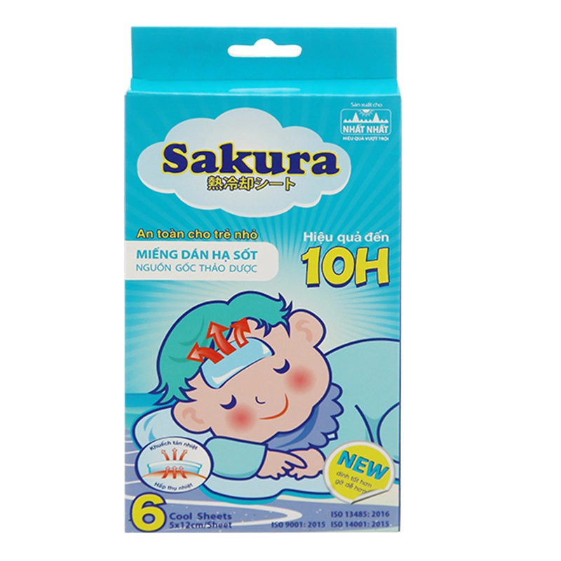 Miếng dán hạ sốt Sakura cho bé (Hộp 6 miếng) - - AVAKids.com