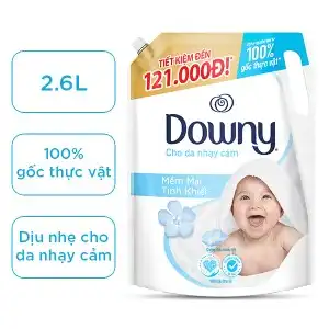 Nước xả cho bé Downy mềm mại tinh khiết 2.6 lít