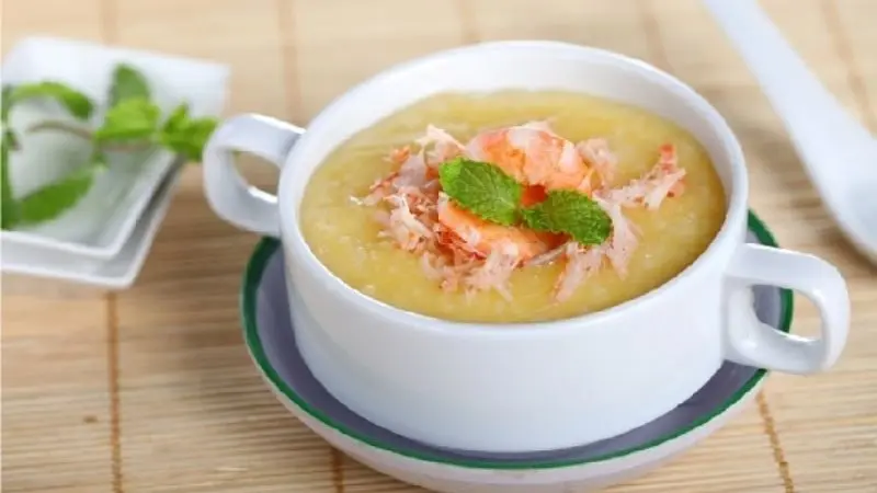 Cháo khoai lang phô mai