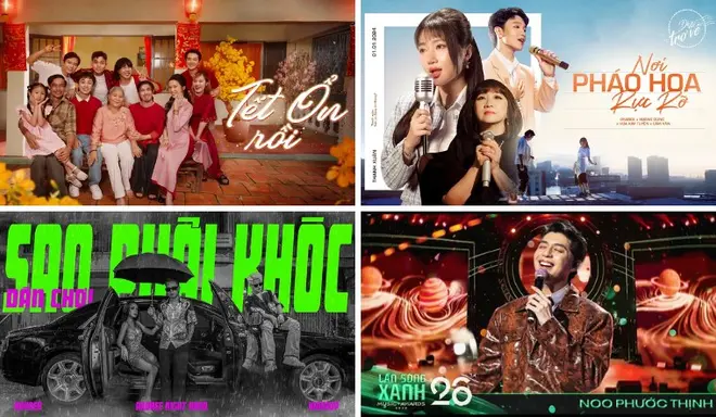 10 bài hát tháng 1/2024: Nhạc Tết đổ bộ, anh Bâus comeback dẫn đầu top trending