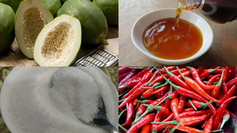 Nguyên liệu làm mắm dưa đu đủ
