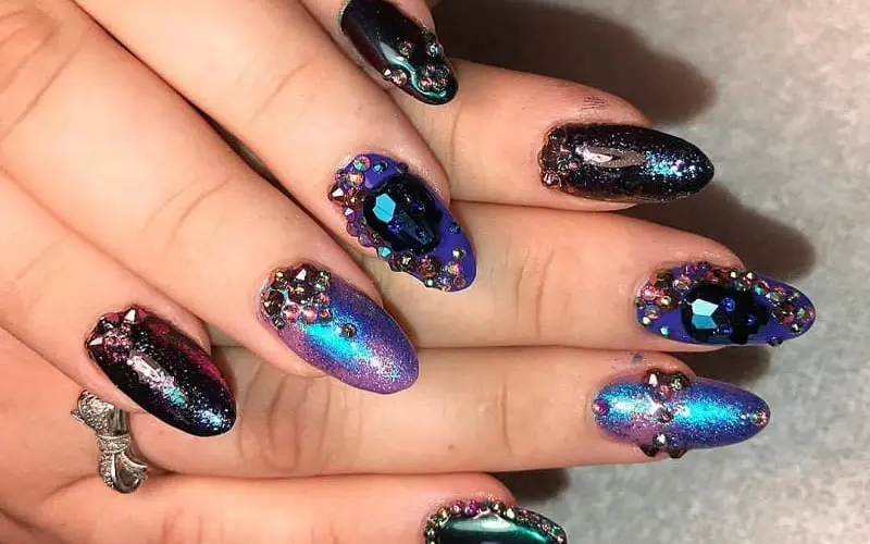 Mẫu nail hoa in nổi