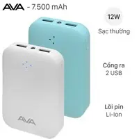 Pin sạc dự ph&ograve;ng 7.500 mAh AVA LJ JP197