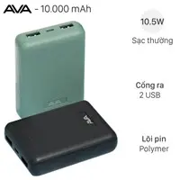 Sạc dự ph&ograve;ng AVA 10000 mAh