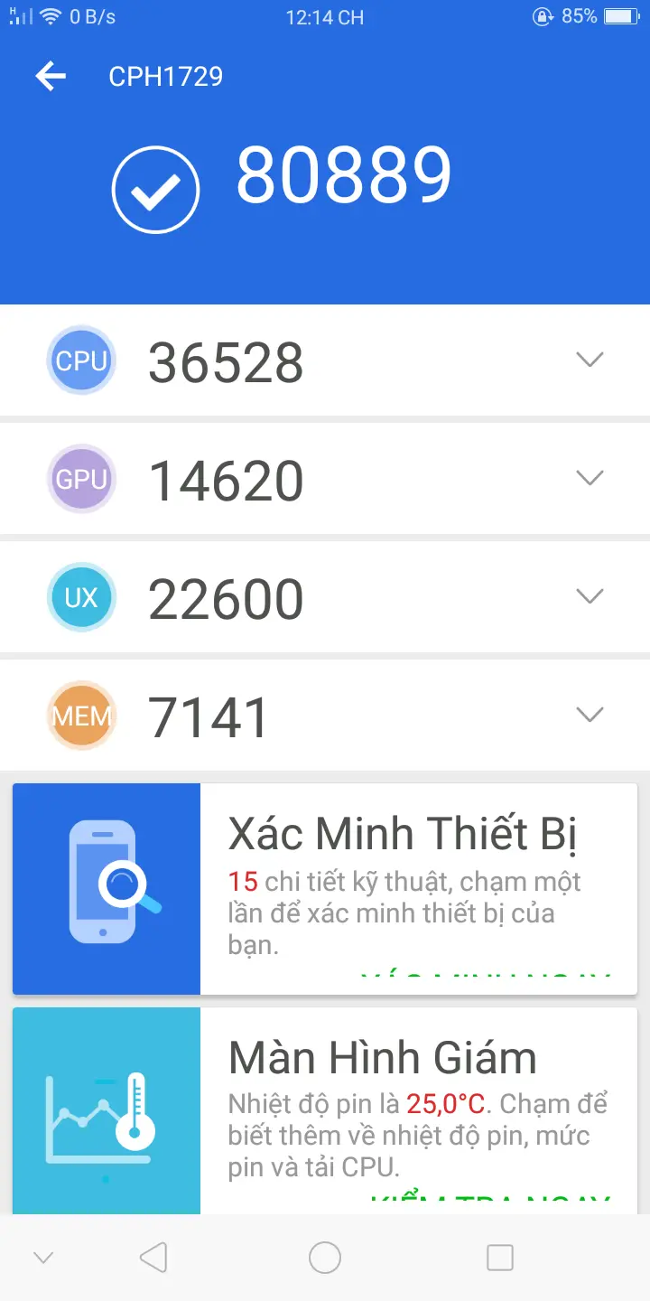 Khách hàng review Điện thoại OPPO A83 1