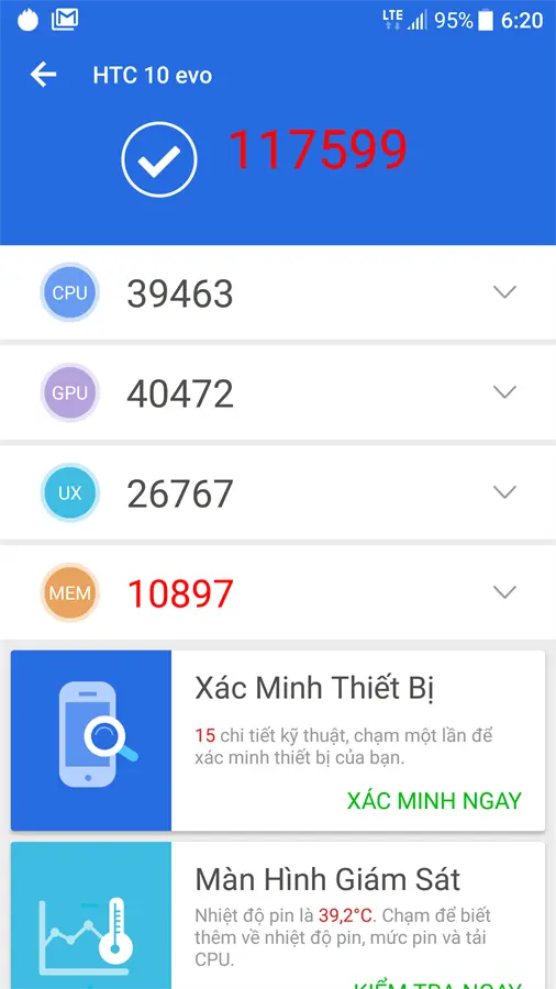 Khách hàng review Điện thoại HTC 10 evo 2