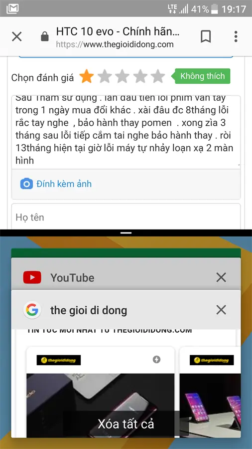Khách hàng review Điện thoại HTC 10 evo 1