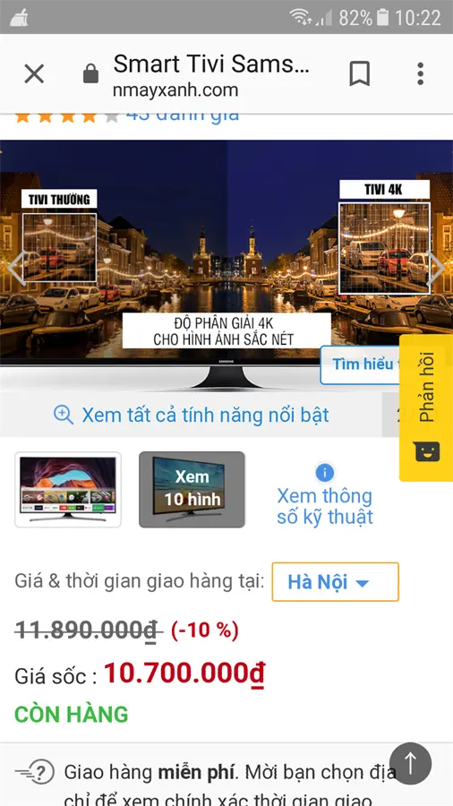 Khách hàng review Smart Tivi Samsung 4K 43 inch UA43MU6100 3