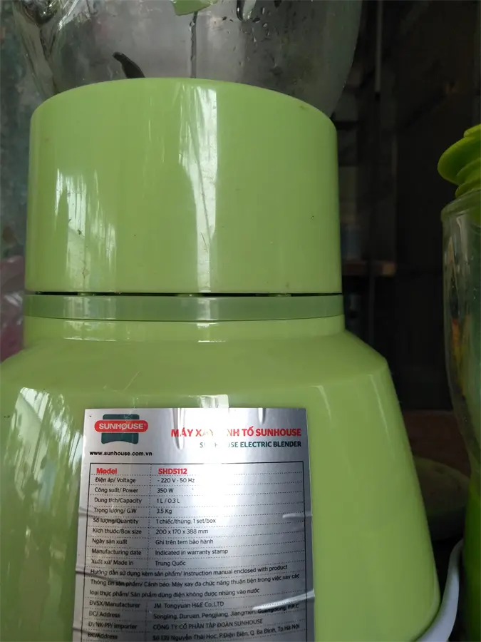 Khách hàng review Máy xay sinh tố đa năng Sunhouse SHD 5112 Xanh 32