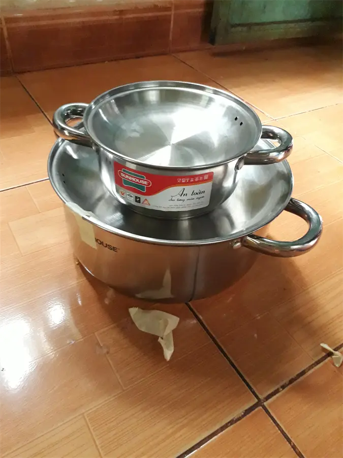 Khách hàng review Bộ 2 nồi inox 3 đáy nắp inox Sunhouse SH332 1