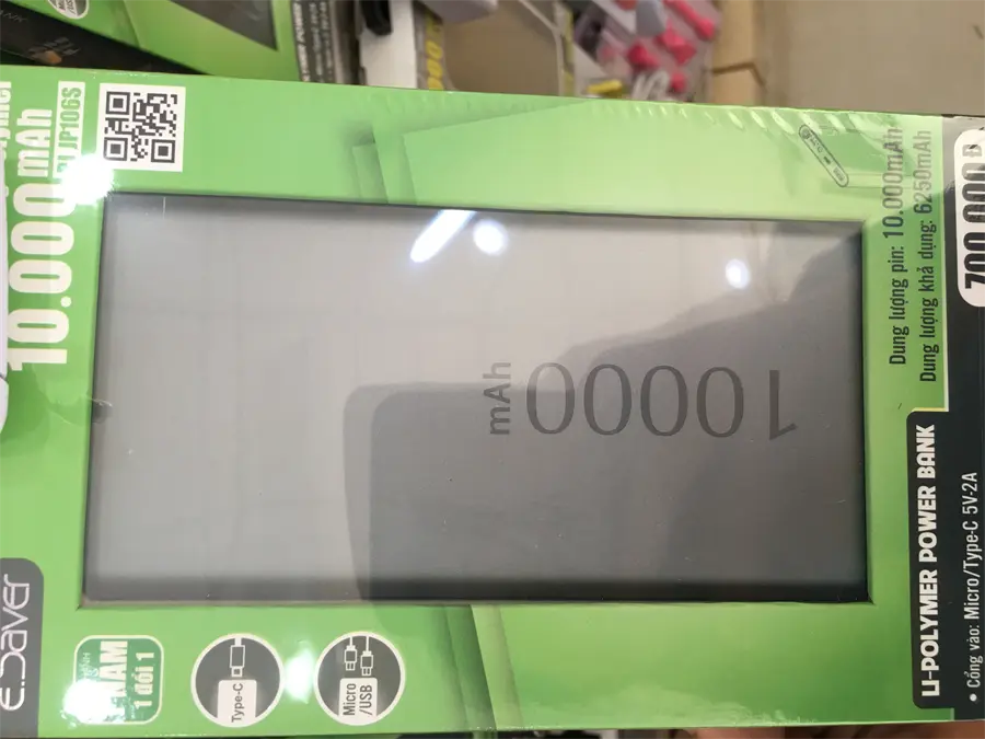 Khách hàng review Pin sạc dự phòng Polymer 10.000 mAh Type C 10W eSaver PJ JP106S 39