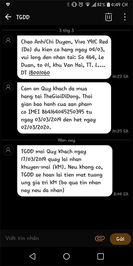 Khách hàng review Điện thoại Vivo Y91C 4