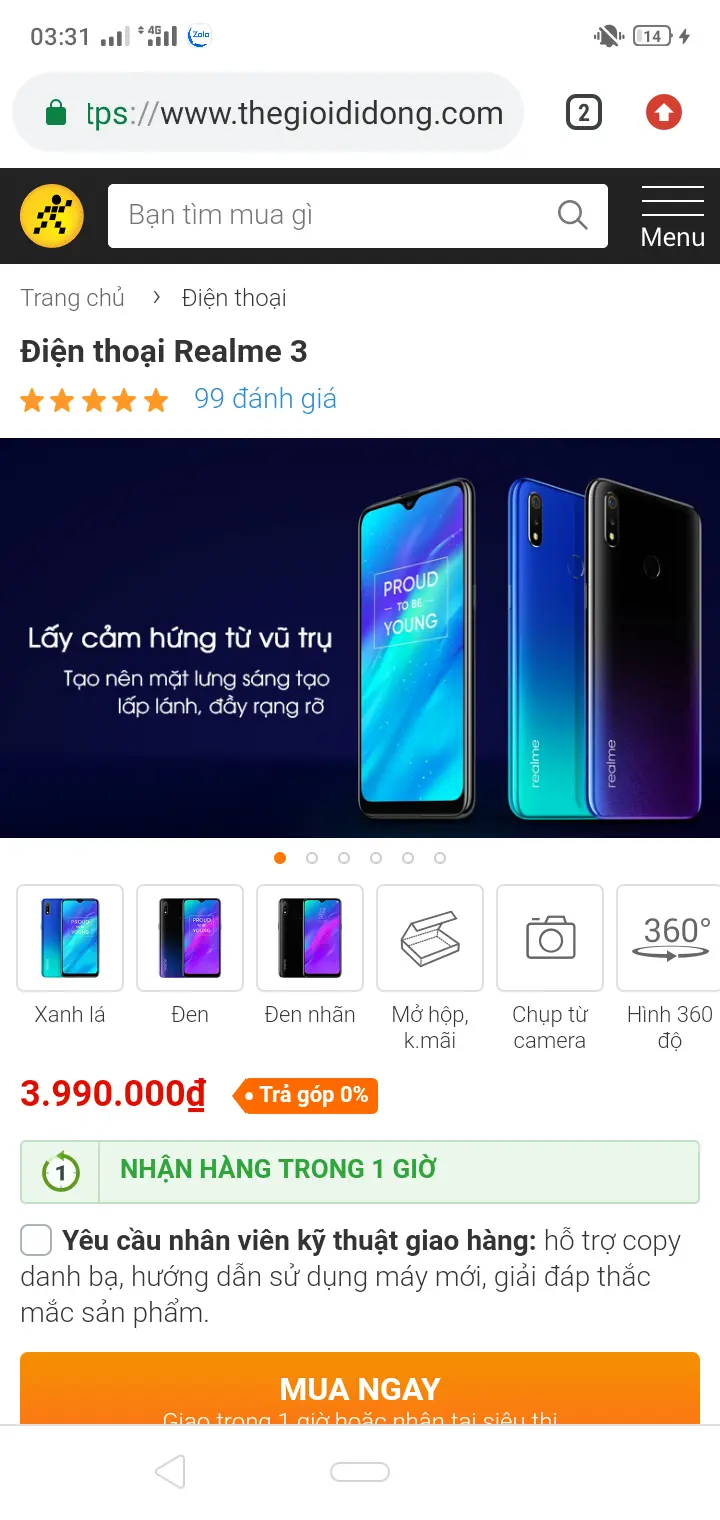 Khách hàng review Điện thoại realme 3 32GB 5