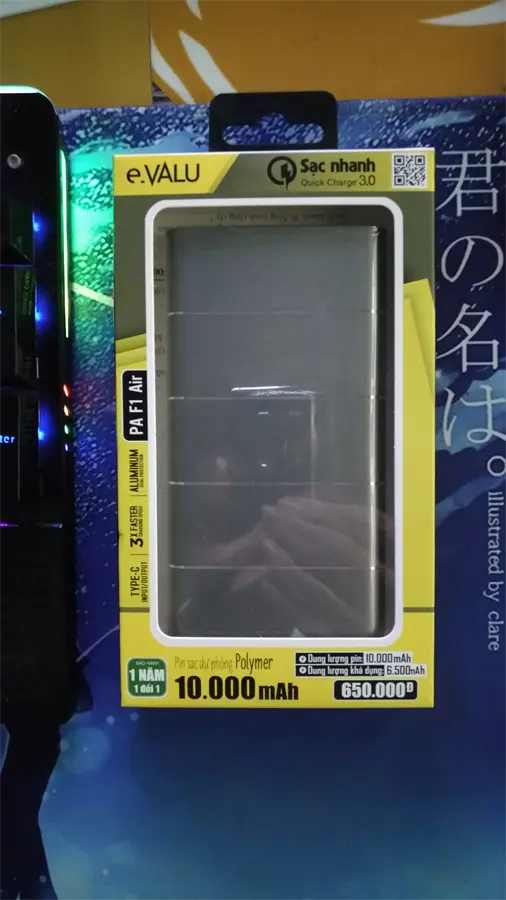 Khách hàng review Pin sạc dự phòng Polymer 10.000 mAh Type C QC3.0 eValu PA F1 Air 10