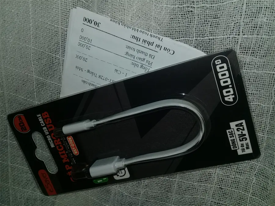 Khách hàng review Cáp Micro USB 0.2m eSaver BST-0728 1