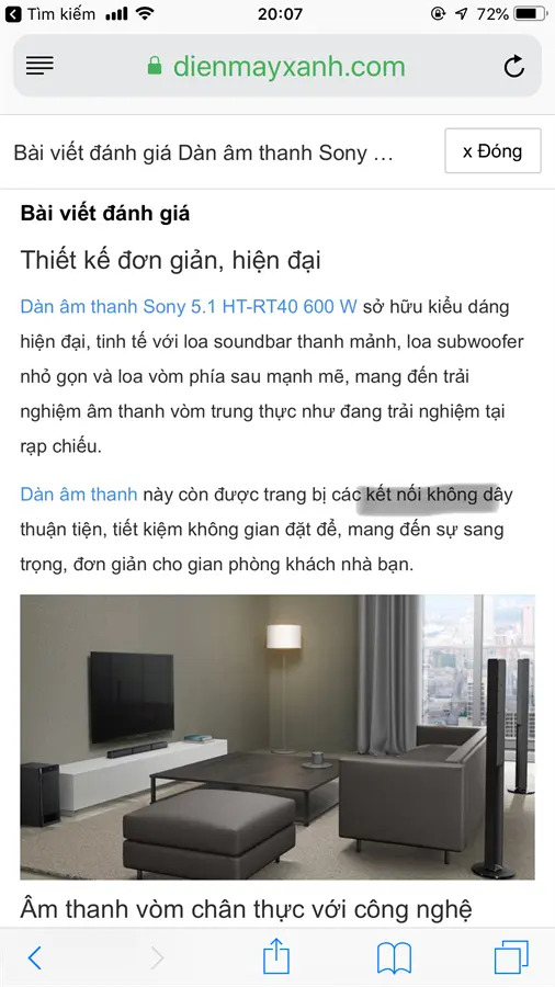 Khách hàng review Dàn âm thanh Soundbar Sony HT-RT40 1