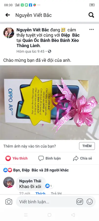 Khách hàng review Điện thoại OPPO A9 (2020) 8