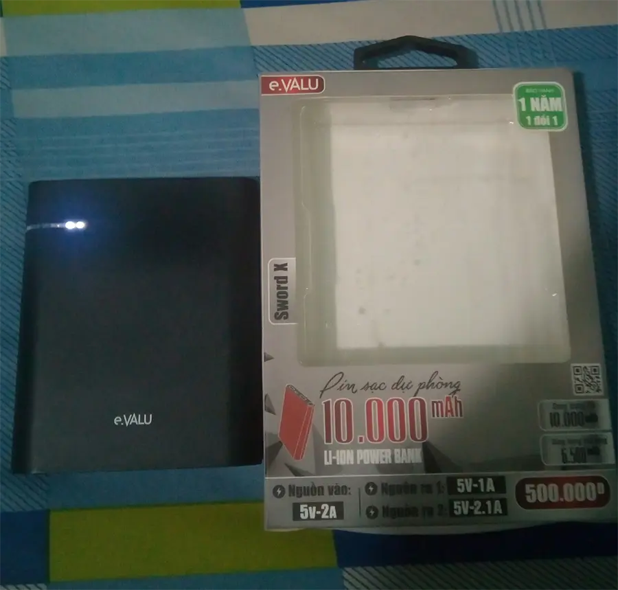 Khách hàng review Pin sạc dự phòng 10.000 mAh eValu Sword X 1