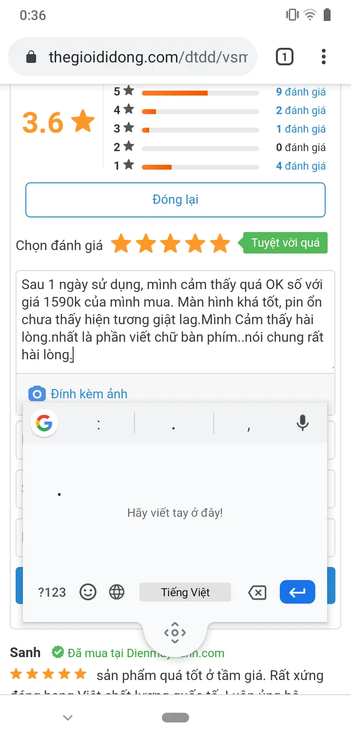 Khách hàng review Điện thoại Vsmart Star 9