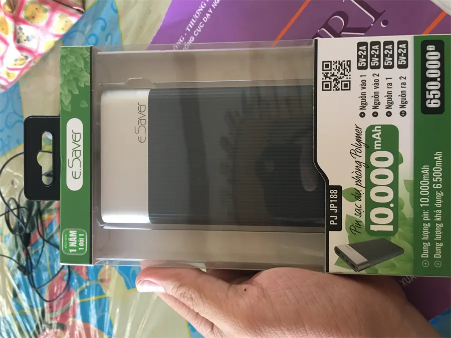 Khách hàng review Pin sạc dự phòng Polymer 10.000 mAh Lightning eSaver PJ JP188 9
