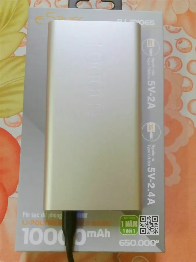 Khách hàng review Pin sạc dự phòng Polymer 10.000 mAh Type C 10W eSaver PJ JP106S 30