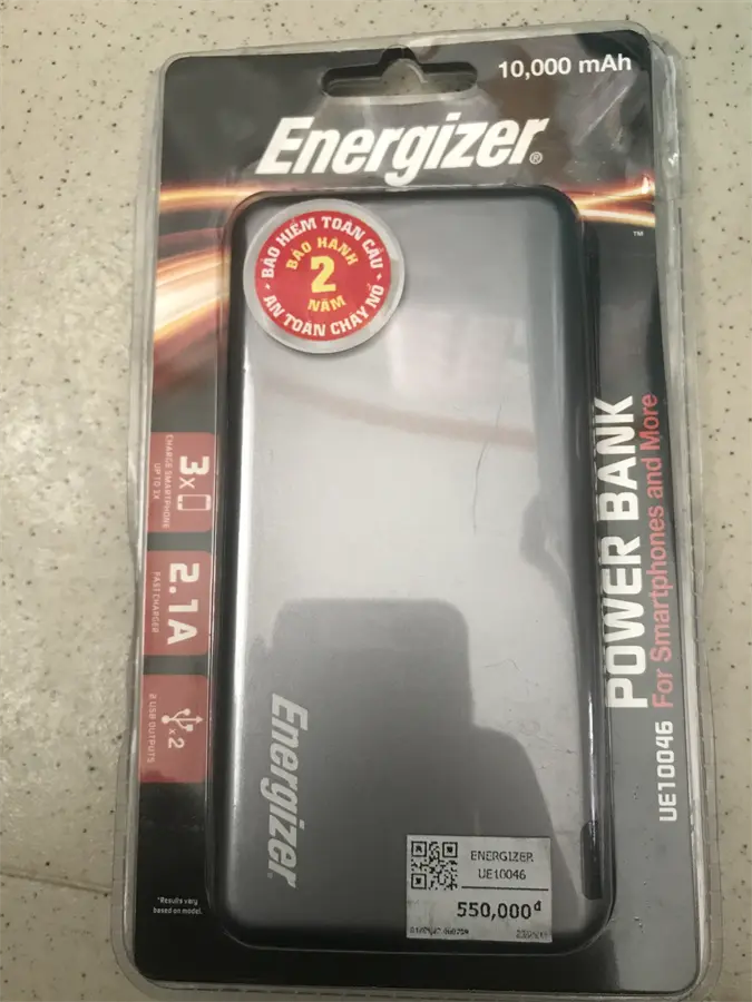 Khách hàng review Pin sạc dự phòng Polymer 10.000 mAh 10.5W Energizer Chiến Binh II UE10046 14
