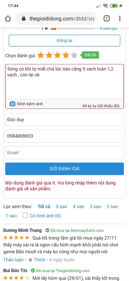 Khách hàng review Điện thoại Xiaomi Redmi Note 8 Pro (6GB/128GB) 13