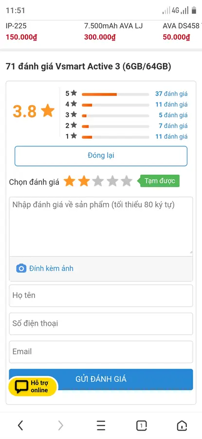 Khách hàng review Điện thoại Vsmart Active 3 (6GB/64GB) 42