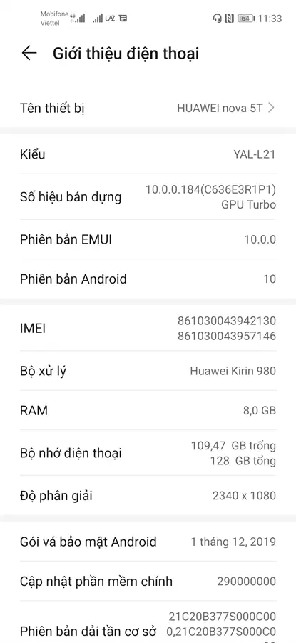 Khách hàng review Điện thoại Huawei Nova 5T 7