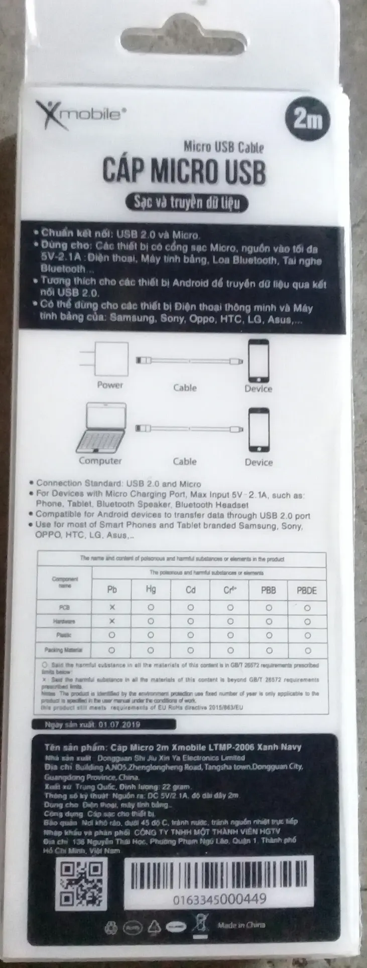 Khách hàng review Cáp Micro USB 2m Xmobile LTMP-2006 7
