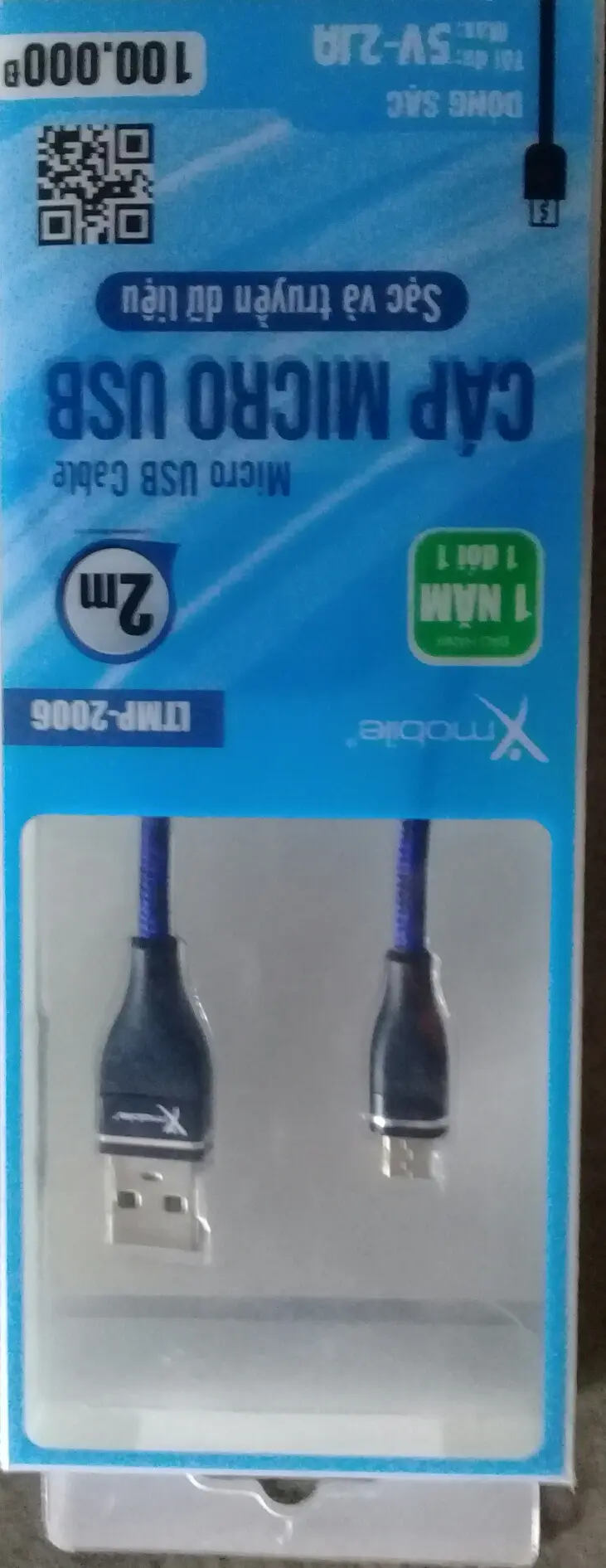 Khách hàng review Cáp Micro USB 2m Xmobile LTMP-2006 5