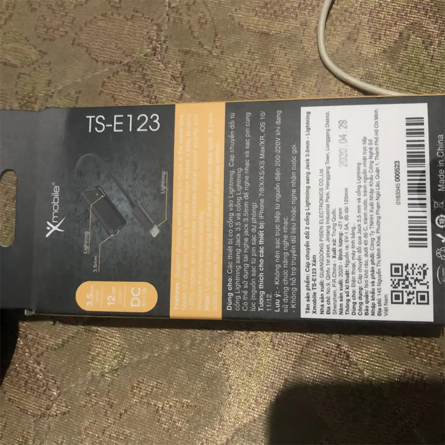 Khách hàng review Cáp chuyển đổi 2 cổng lightning sang 3.5mm Xmobile TS-E123 Xám 8