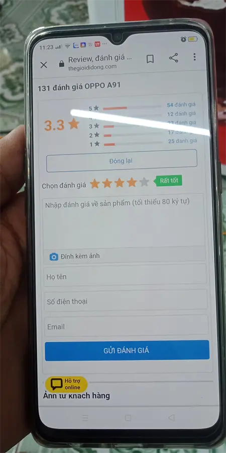 Khách hàng review Điện thoại OPPO A91 4