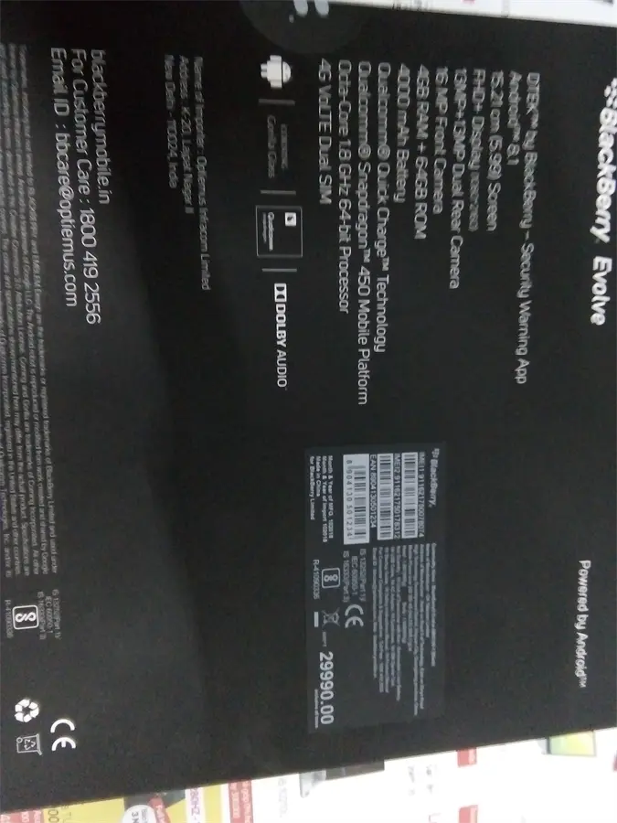 Khách hàng review Điện thoại BlackBerry Evolve 2