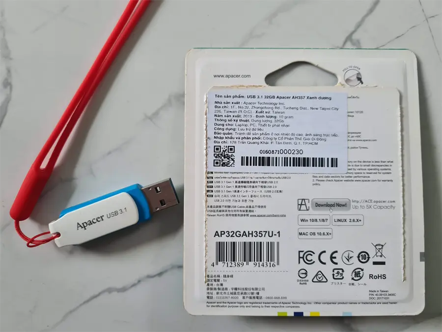 Khách hàng review USB 3.1 32GB Apacer AH357 3