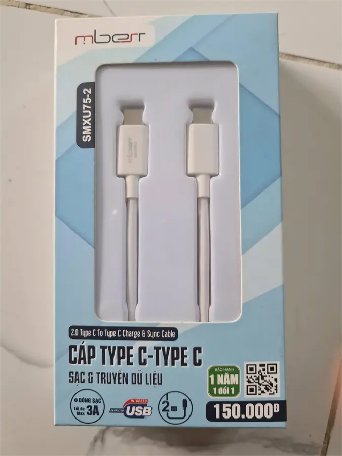Khách hàng review Cáp Type C - Type C 1m M-Best SMXU75 2
